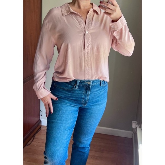 A New Day Hi-low Pink/Blush/Mauve Long Sleeve Button Up Blouse/Top/Shirt  Size L - Picture 1 of 15